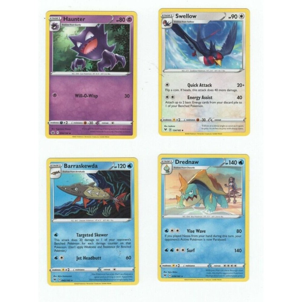 Mint Condition Lot Of 4 Stage 1 Nintendo Creatures Game Freak Pokémon Cards